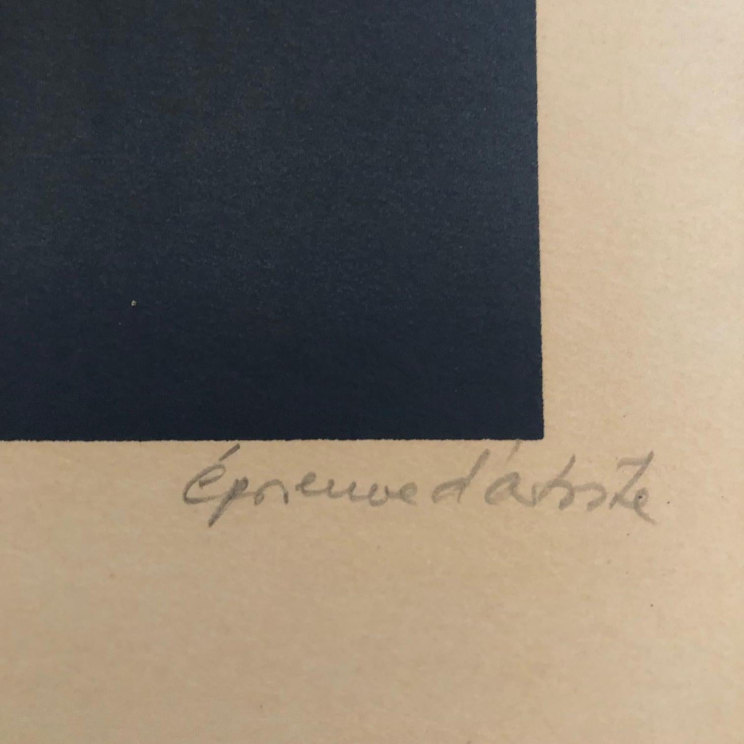 Composition aux cinq formes - Abstract Print by Jean (Hans) Arp