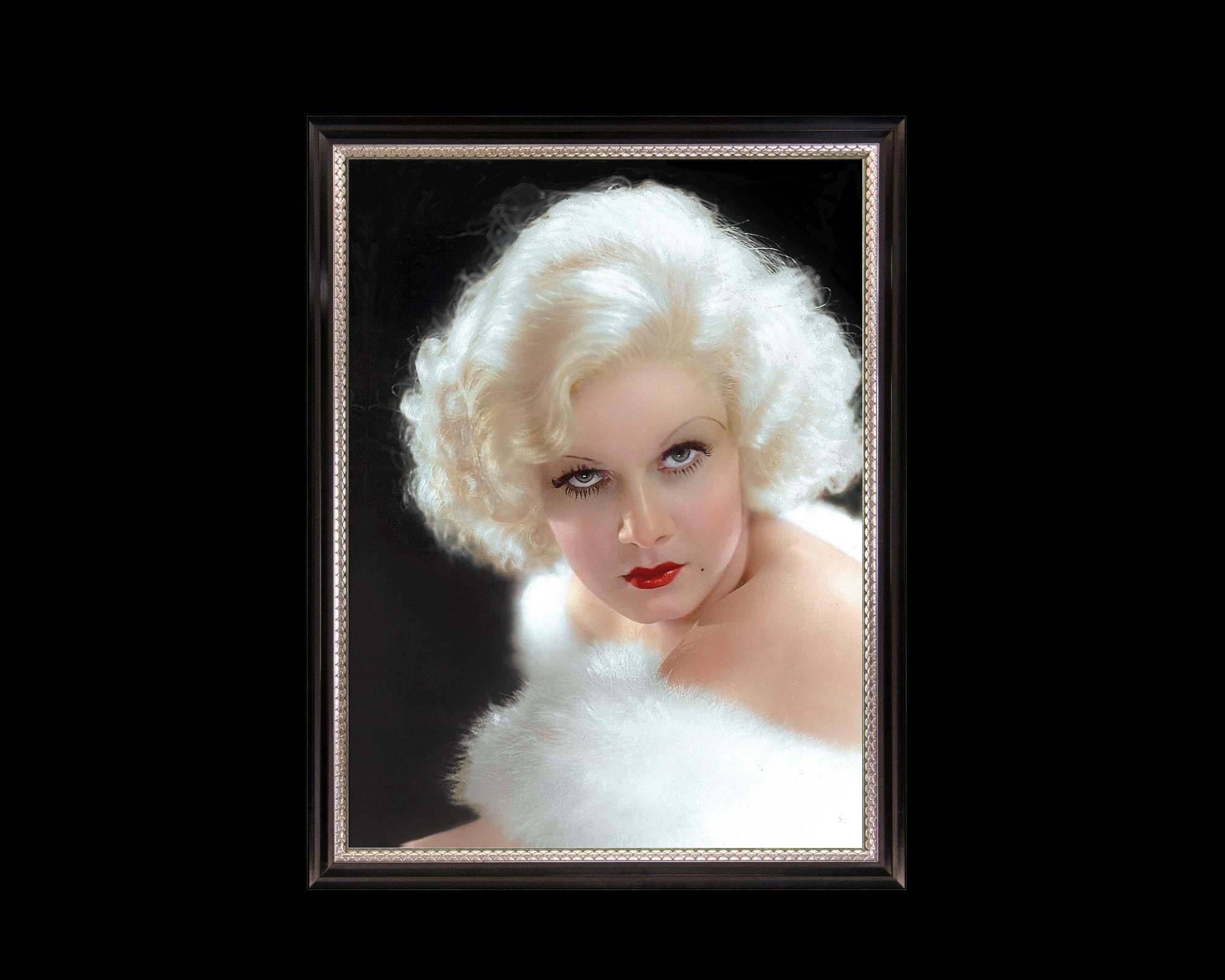 This large Hollywood Regency photograph is a faithful yet nuanced reproduction of the vintage photography portrait of the iconic bombshell 