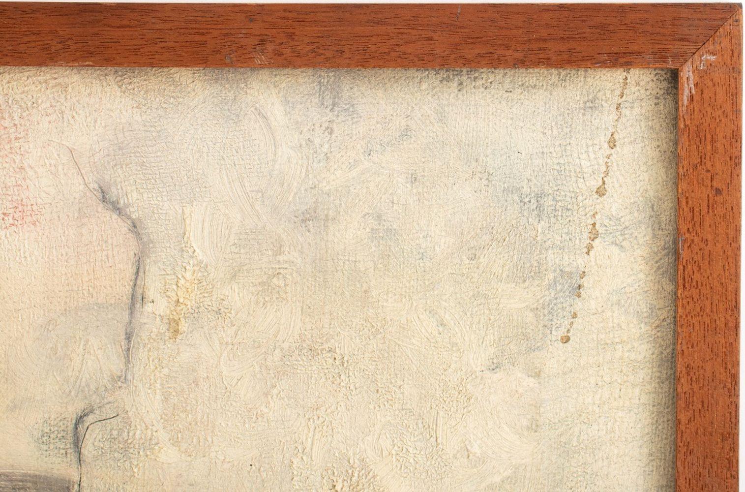 Jean Hebbeln (American, 1914-1956), Abstract Composition, Oil on Canvas, Art Students League of New York label verso, wood frame.

Image: 18.75