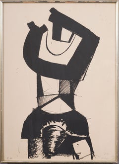 Antique French Modernist Abstract Lithograph