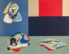 Composition cubiste, lithographie de Jean Helion