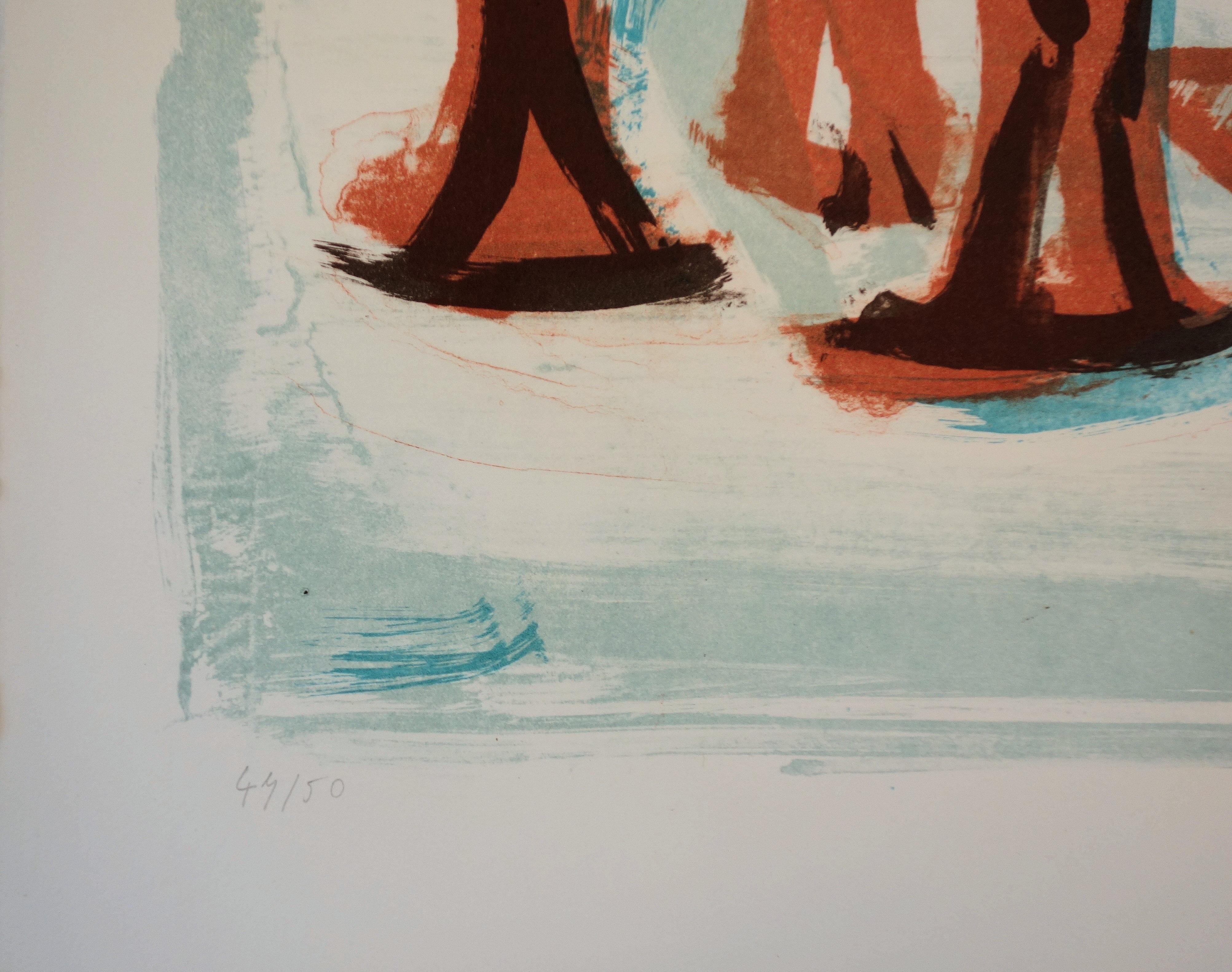 Jean HELION
Pescadores y gente en el puerto 

Litografía original
Firmado a lápiz
Numerado / 50 
Sobre vitela BFK Rives 38 x 53 cm (c. 15 x 21 pulg.)

Excelente estado