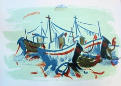 Three Boats - Original handsigned lithograph - 50 copies