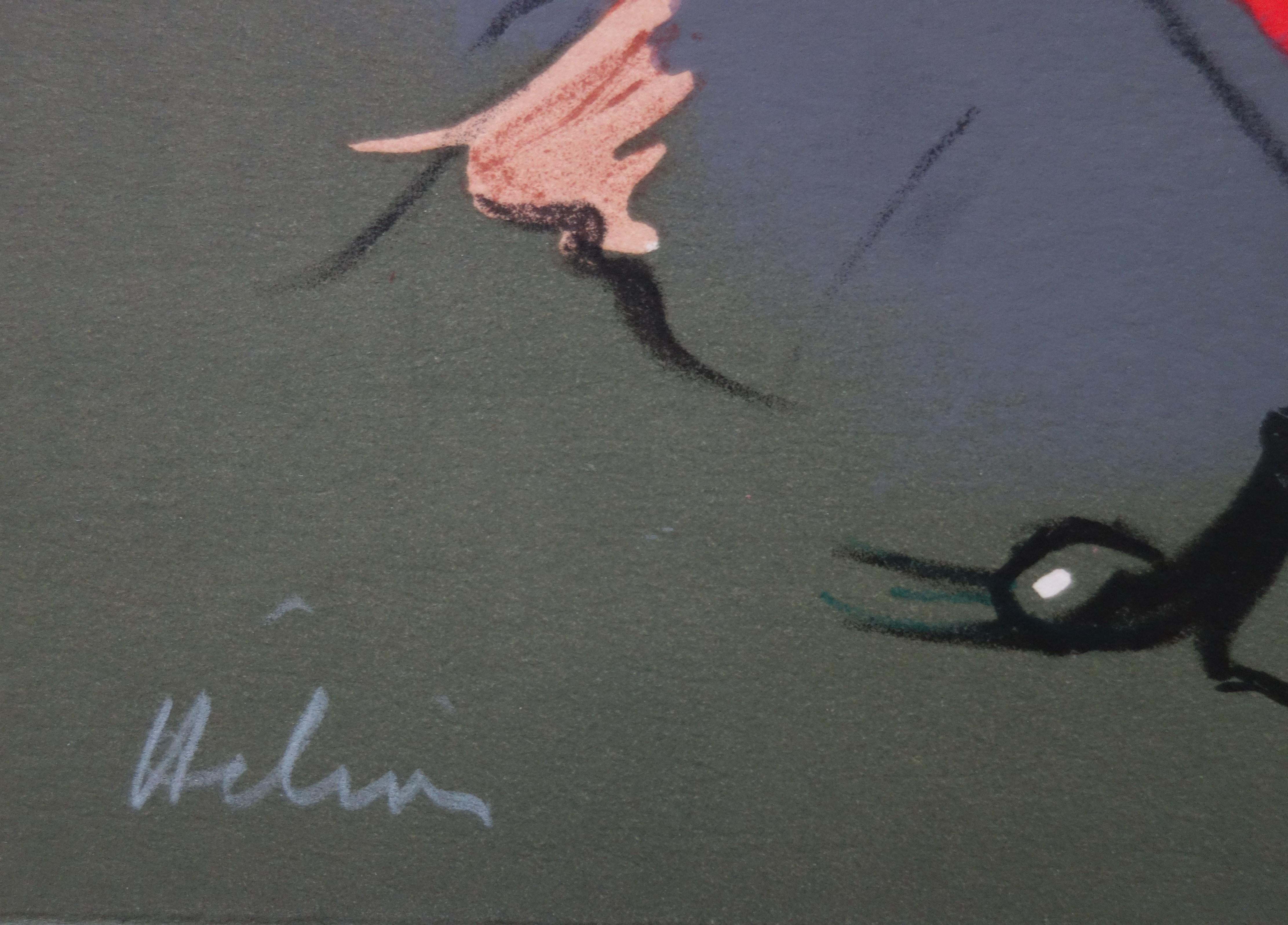 USA : Buscadores de oro - Litografía original firmada a mano - Print de Jean Helion