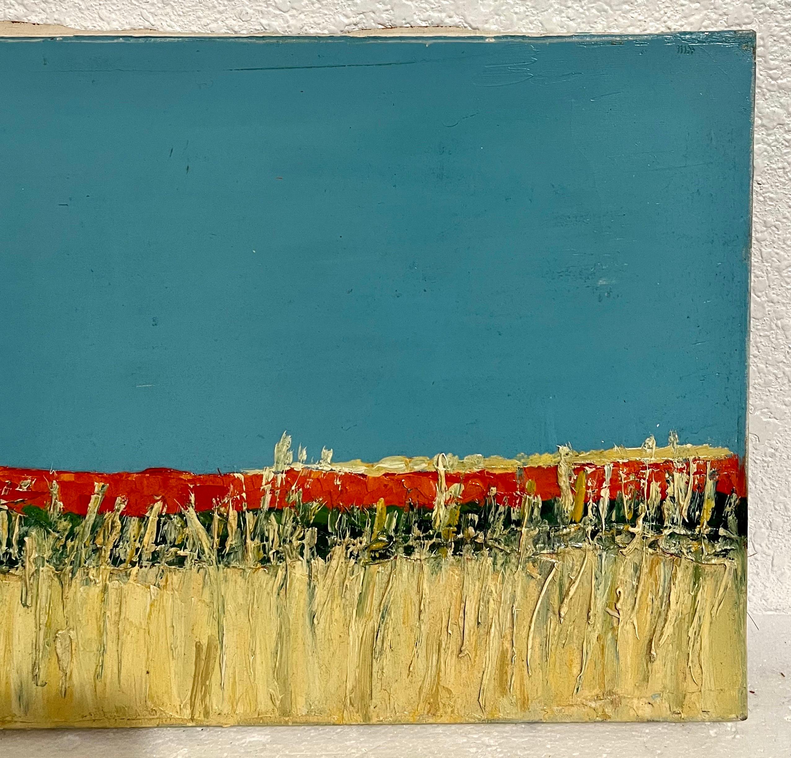 Peinture à l'huile semi-abstrait expressionniste française « Field Impasto » Jean Helleu en vente 9
