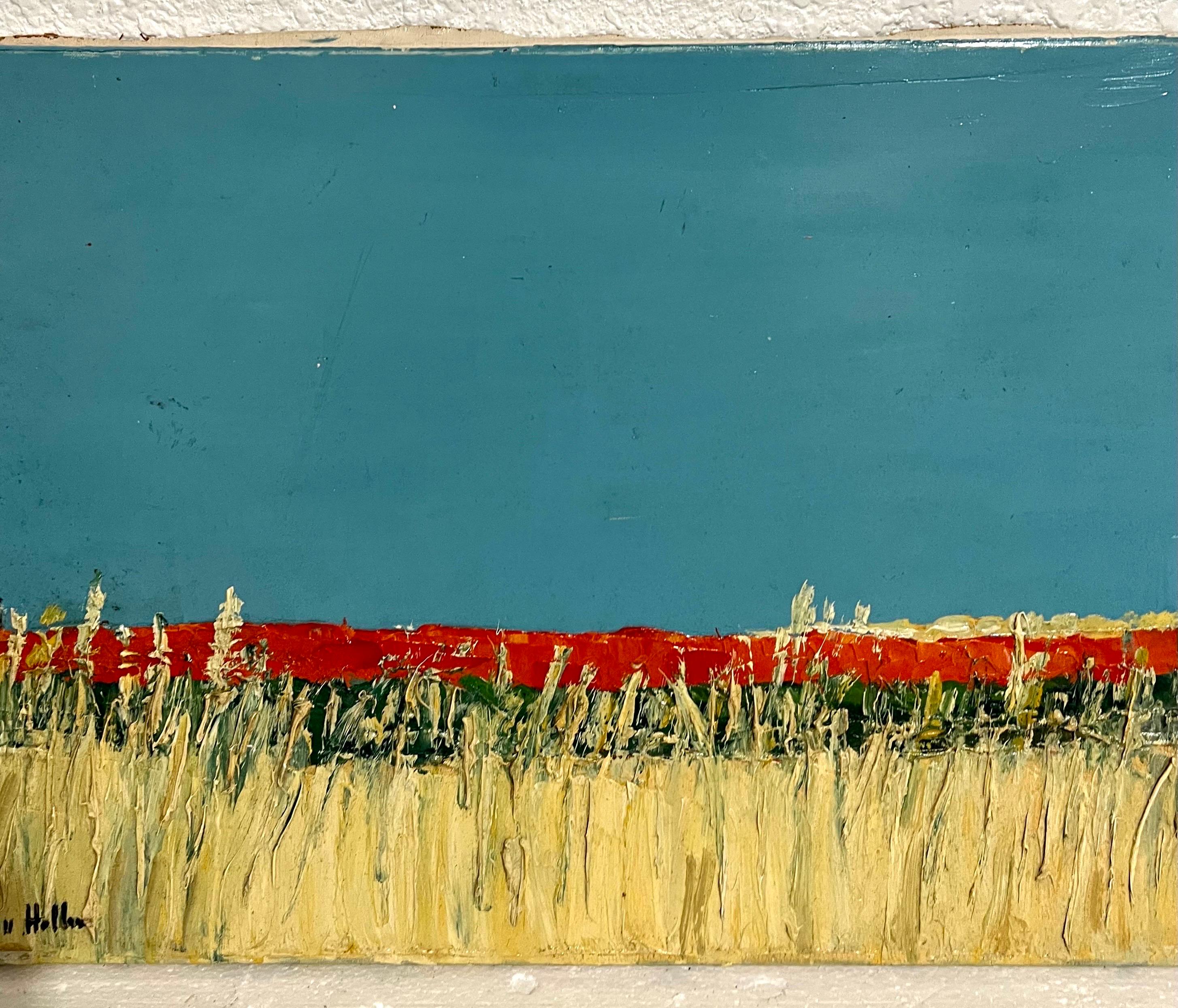Peinture à l'huile semi-abstrait expressionniste française « Field Impasto » Jean Helleu en vente 10