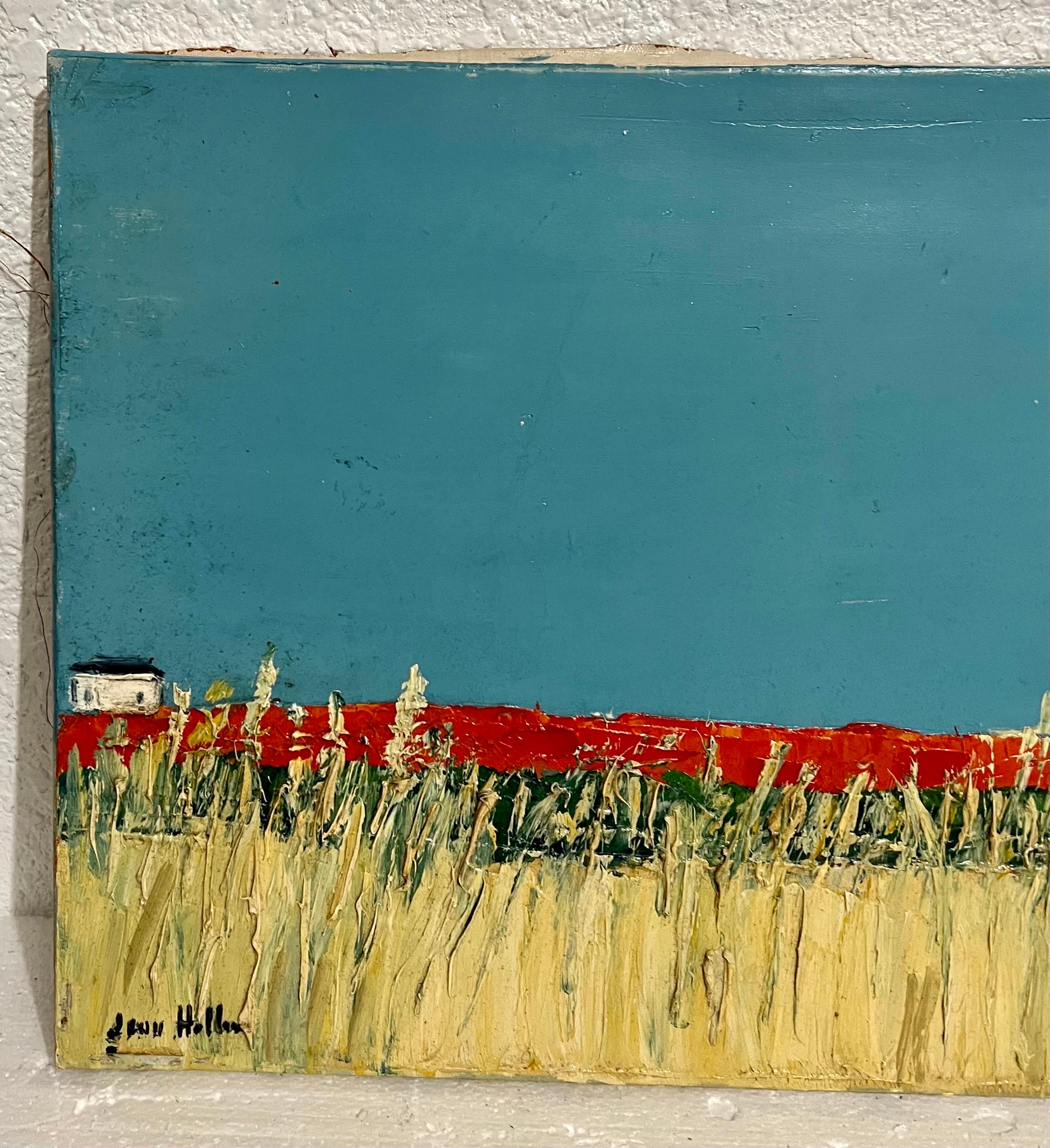 Peinture à l'huile semi-abstrait expressionniste française « Field Impasto » Jean Helleu en vente 11