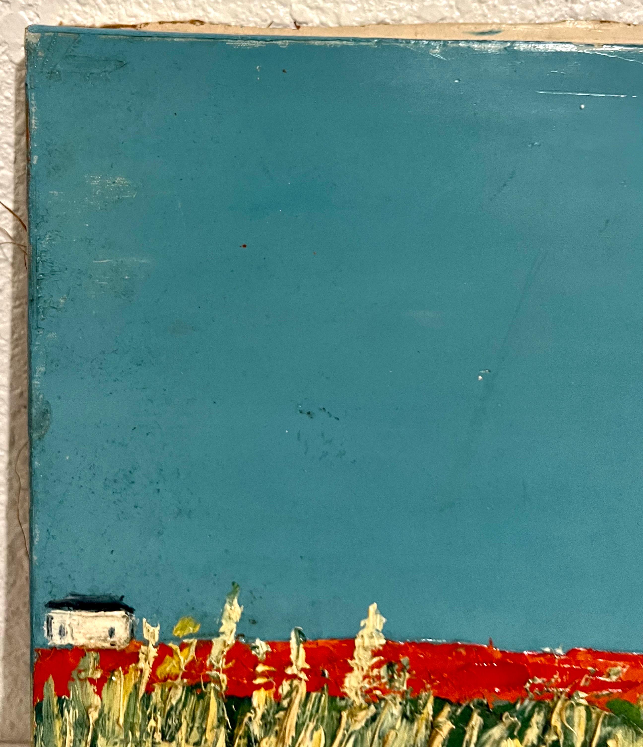 Peinture à l'huile semi-abstrait expressionniste française « Field Impasto » Jean Helleu en vente 3
