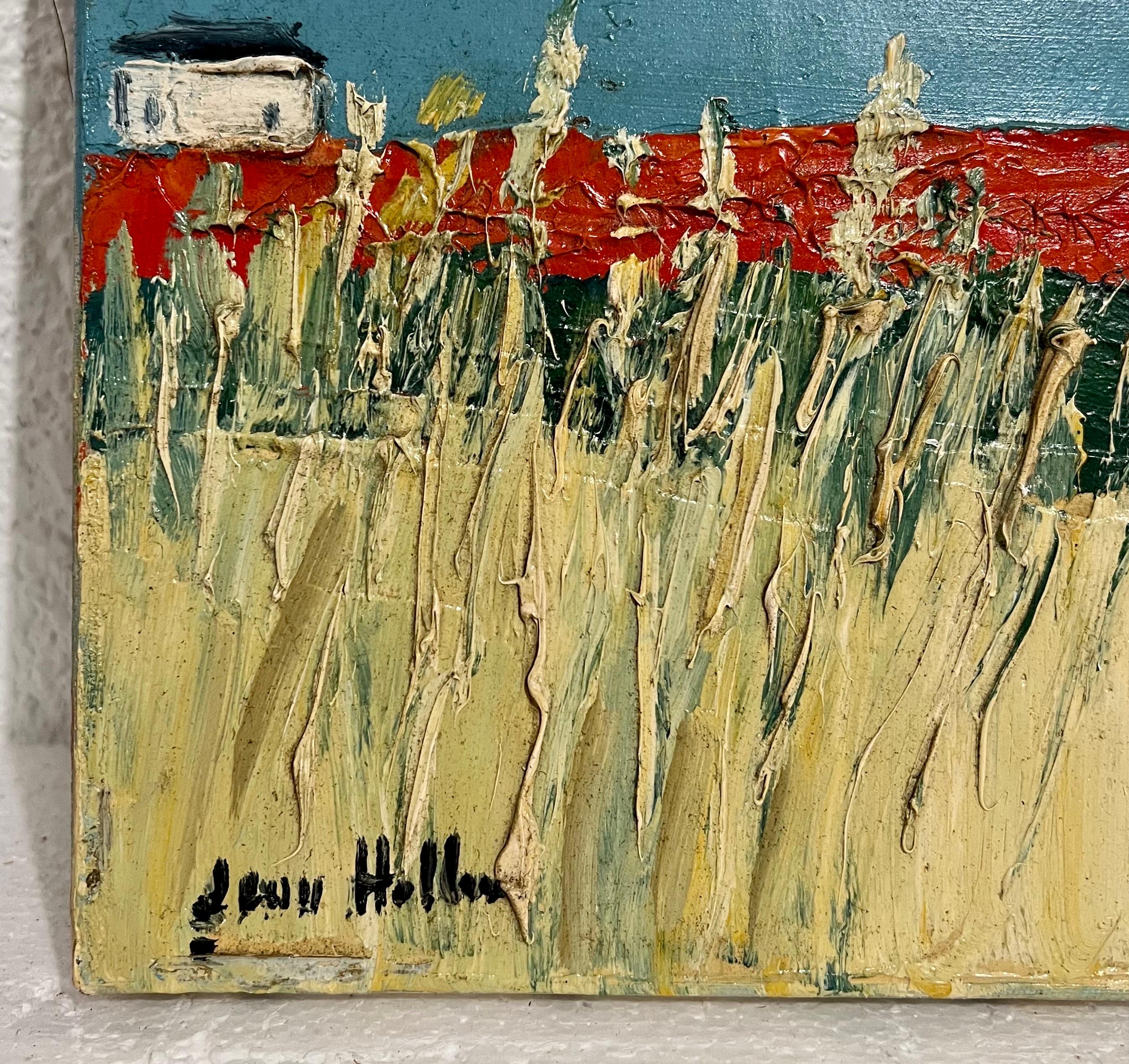 Peinture à l'huile semi-abstrait expressionniste française « Field Impasto » Jean Helleu en vente 5