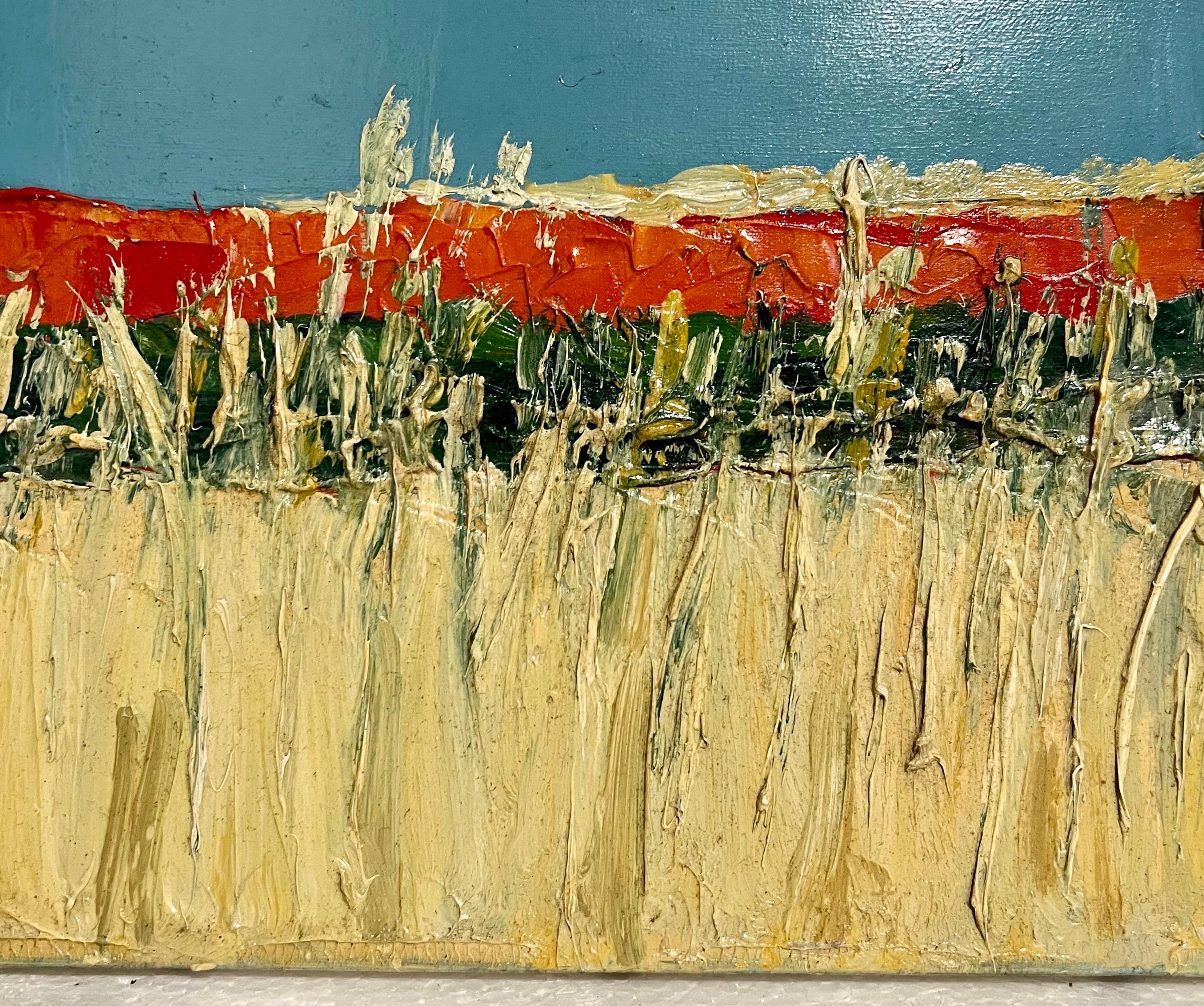 Peinture à l'huile semi-abstrait expressionniste française « Field Impasto » Jean Helleu en vente 7