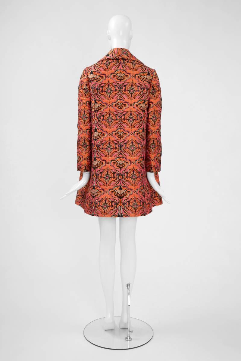 Jean Hercey Haute Couture Brocade Coat In Excellent Condition In Geneva, CH