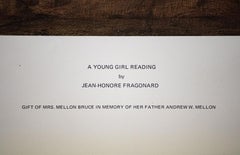 "A Young Girl Reading" Print After Jean Honore Fragonard