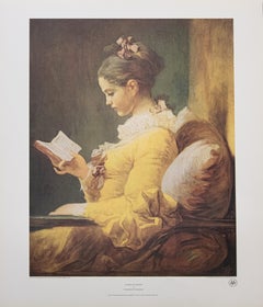 "A Young Girl Reading" Print After Jean Honore Fragonard