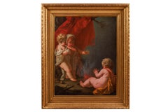 Circle of Jean Honore Fragonard (1732–1806), A Painting of Three Putti and Fire