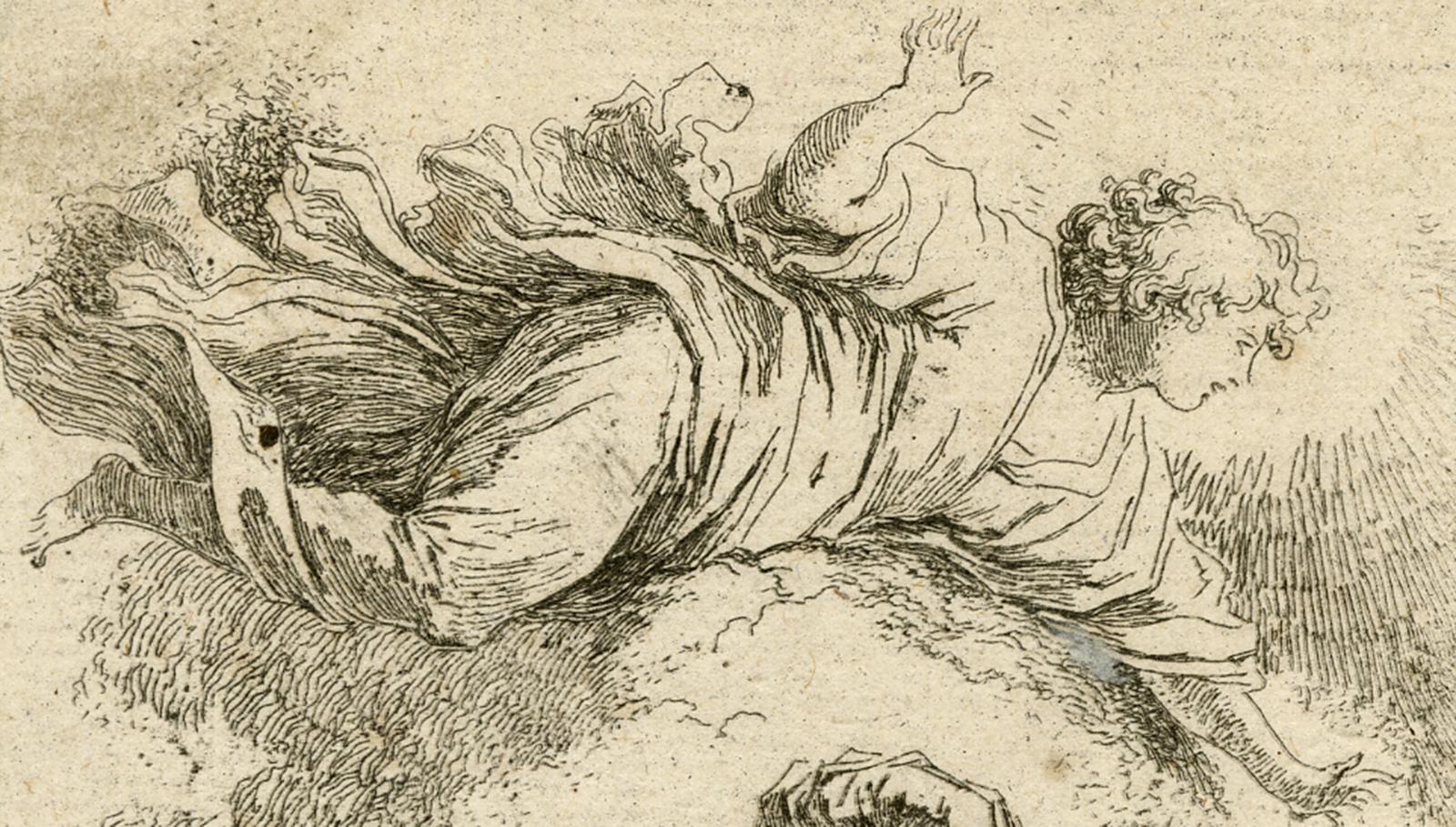 Fresco-St. Roch church-Venice by Jean Honore Fragonard - Etching - 18th Century - Contemporary Print by Jean-Honoré Fragonard