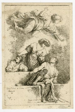 Fresco-St. Roch church-Venice by Jean Honore Fragonard - Etching - 18th Century