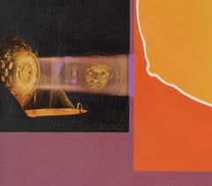 "Danger" - Original Modernist Oil Painting on Canvas