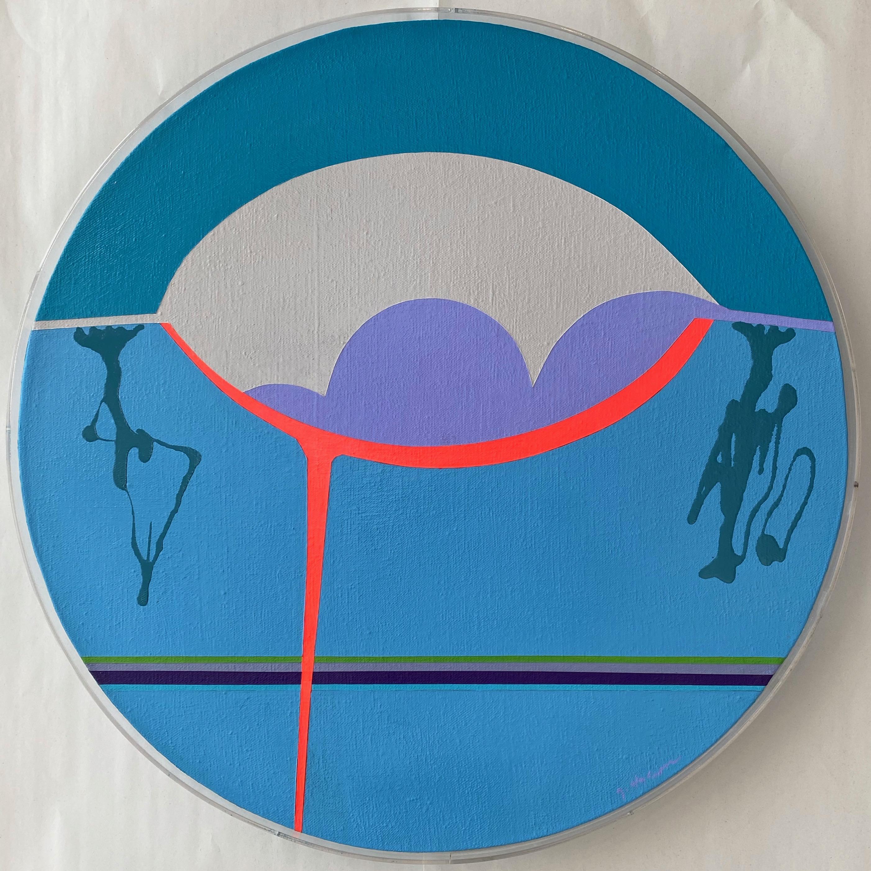 Jean Hyson “The Foundation”, Small Round Abstract Minimalist Painting, 1969 7