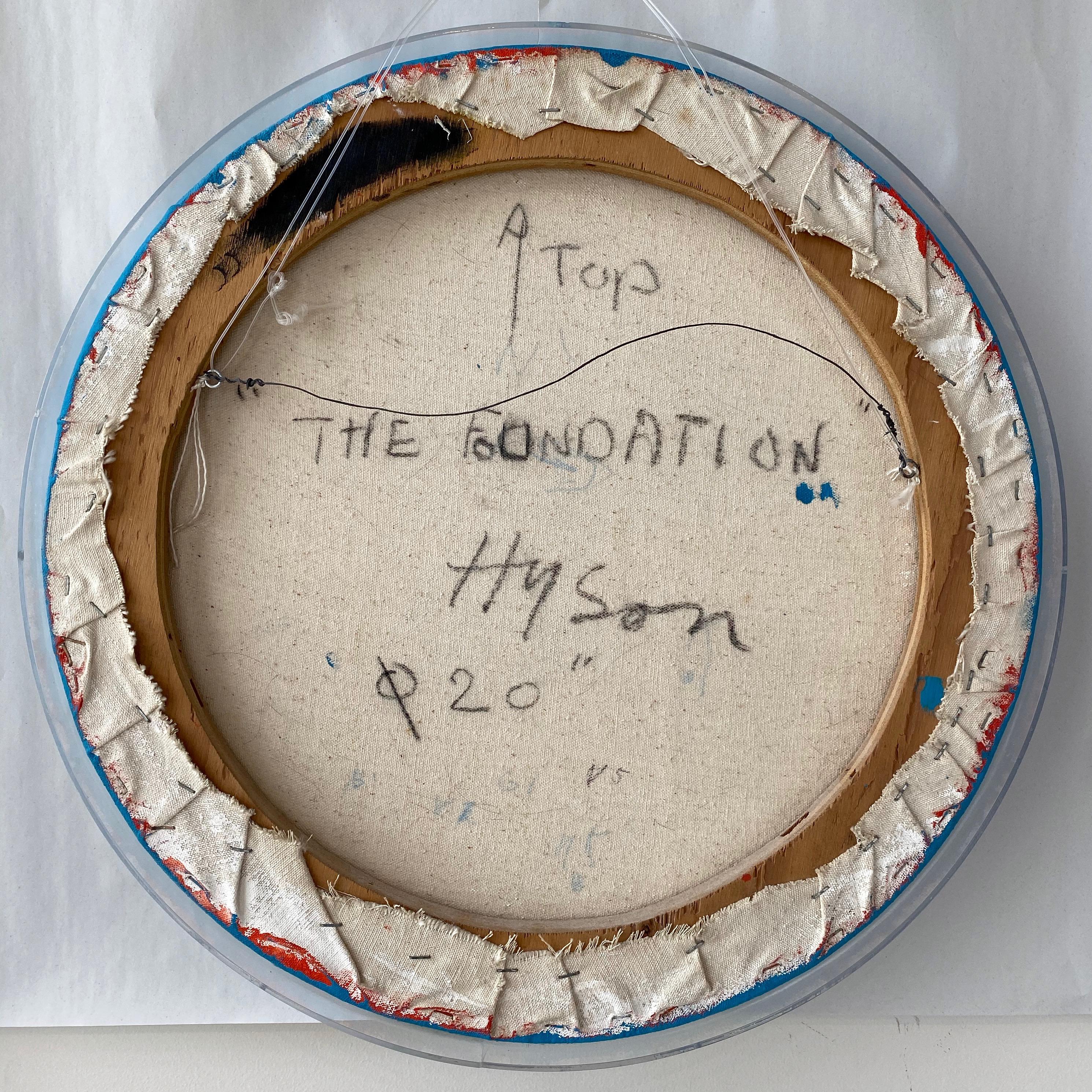 Jean Hyson “The Foundation”, Small Round Abstract Minimalist Painting, 1969 8