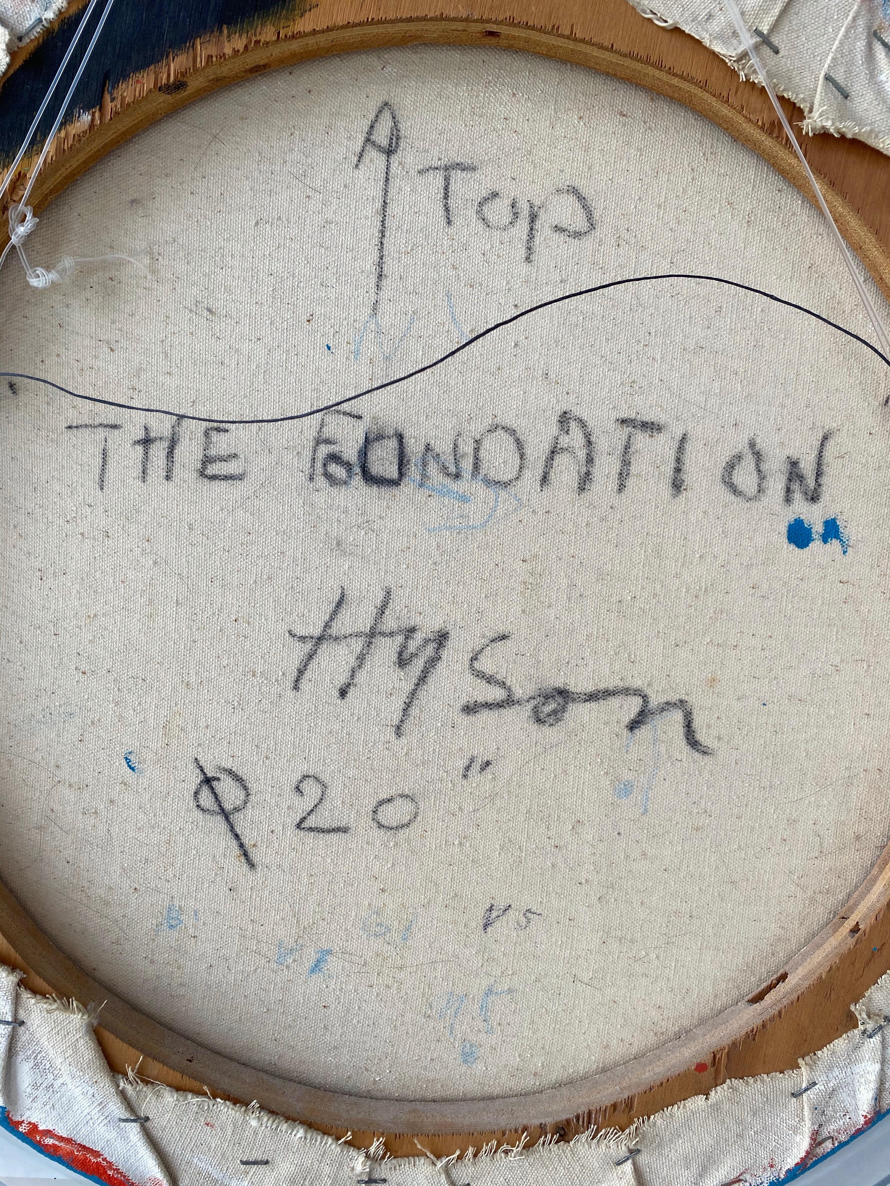 Jean Hyson “The Foundation”, Small Round Abstract Minimalist Painting, 1969 9