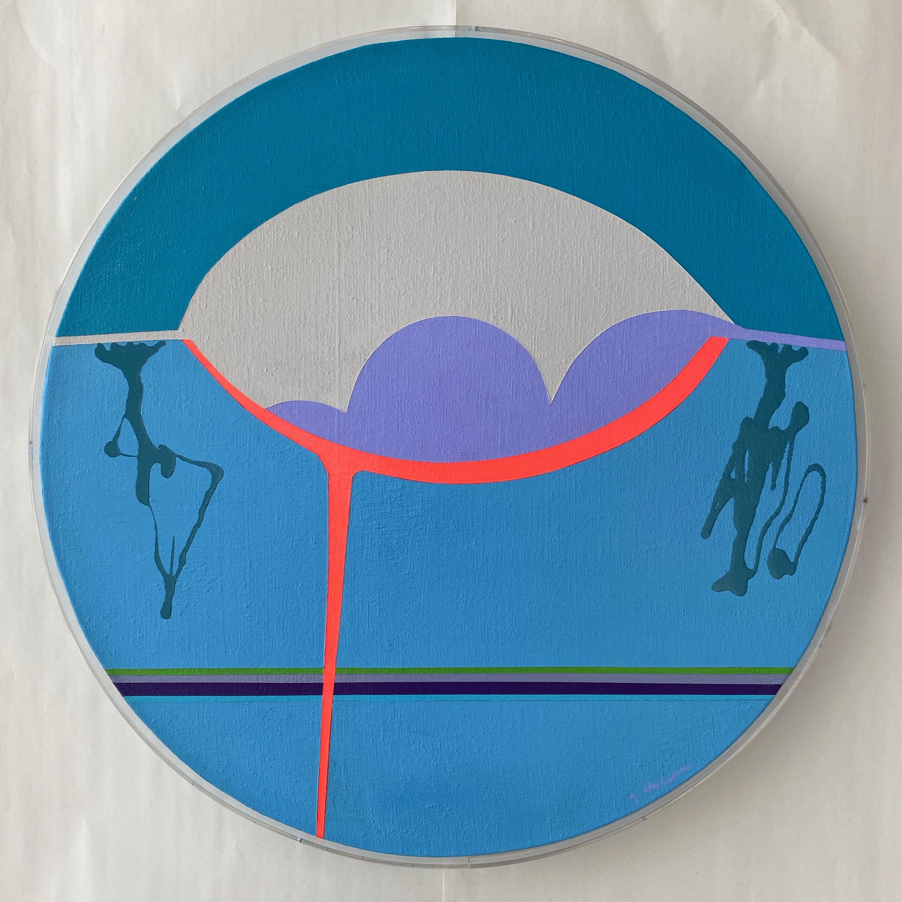 Jean Hyson “The Foundation”, Small Round Abstract Minimalist Painting, 1969 In Good Condition In San Francisco, CA