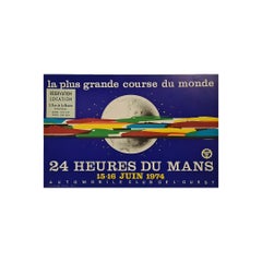 Poster originale delle 24 Ore di Le Mans del 1974, realizzato da Jean Jacquelin