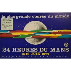 Poster originale delle 24 Ore di Le Mans del 1974, realizzato da Jean Jacquelin