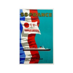 Originalplakat von Jacquelin für das mythische Segelschiff: Frankreich, ca. 1960
