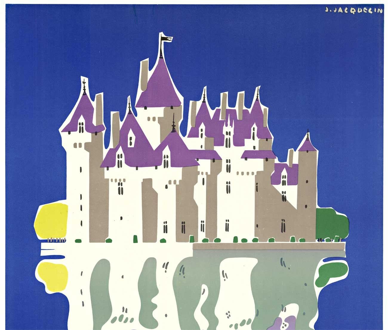 Vintage-Poster „The Chateaux of the Loire, Go by Train“ – Print von Jean Jacquelin