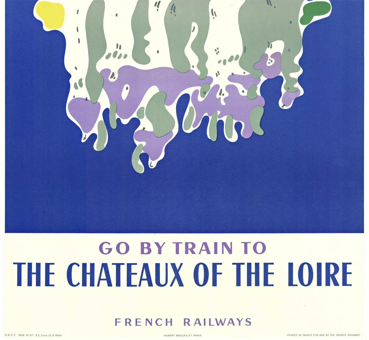 Vintage-Poster „The Chateaux of the Loire, Go by Train“ (Amerikanischer Impressionismus), Print, von Jean Jacquelin