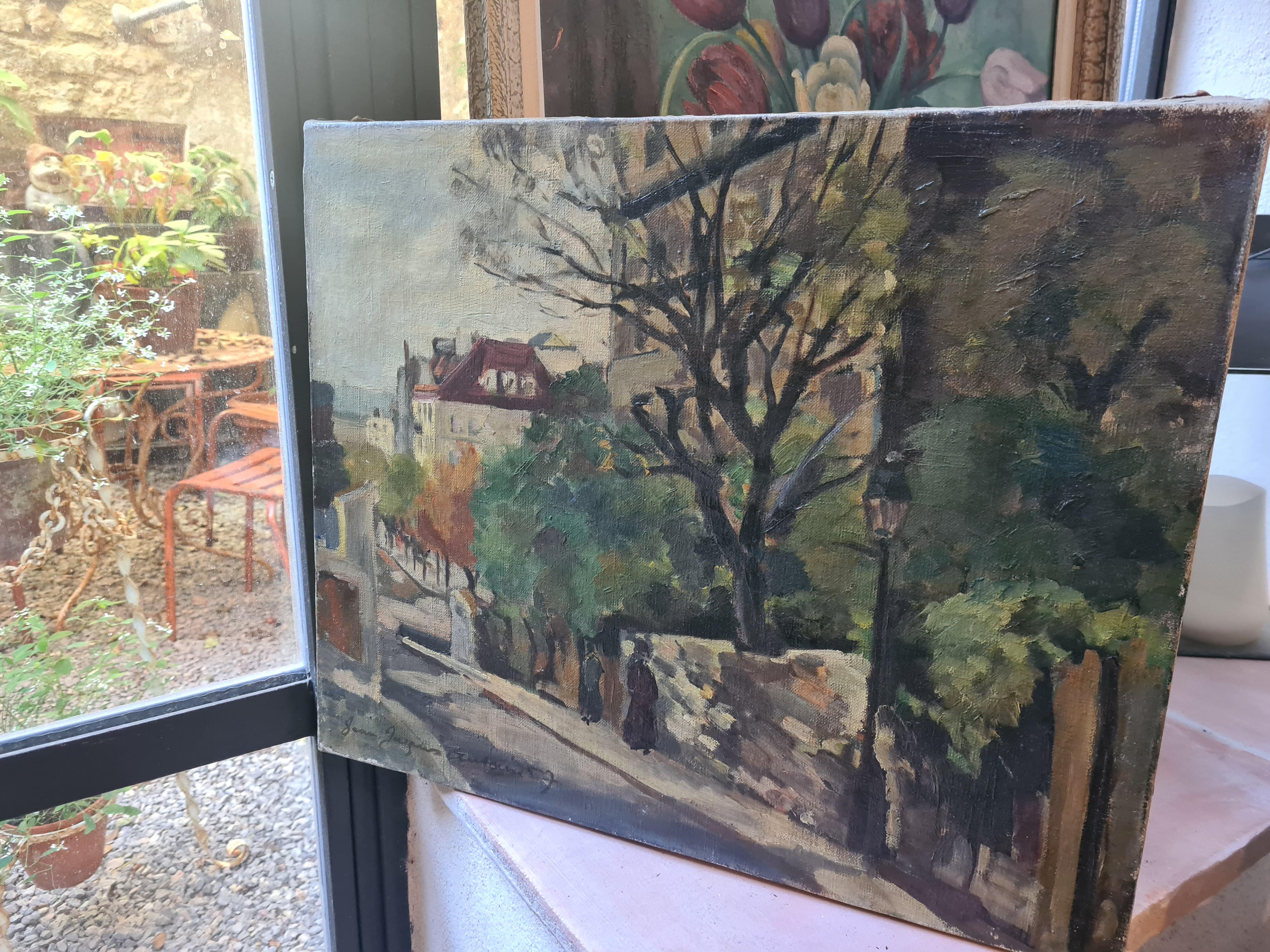 Huile post-impressionniste française Les rues de Paris cercle de Maurice de Vlaminck en vente 5