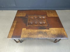 Brutalistischer Couchtisch aus skulpturalem Stahl von Jean-Jacques Argueyrolles, 1980er Jahre