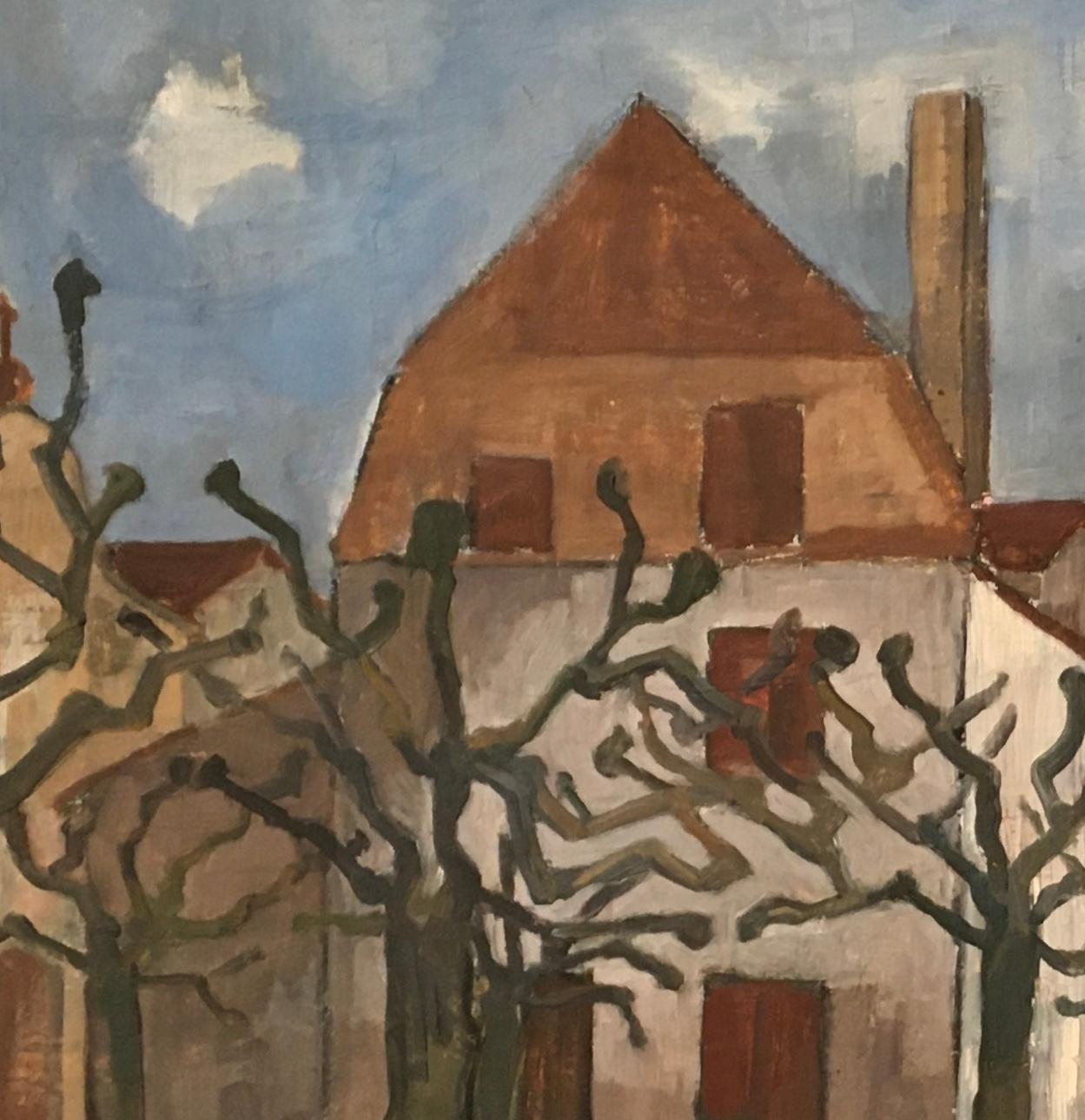 Paisaje de otoño - Landscape Painting Gris de Jean Jacques Boimond