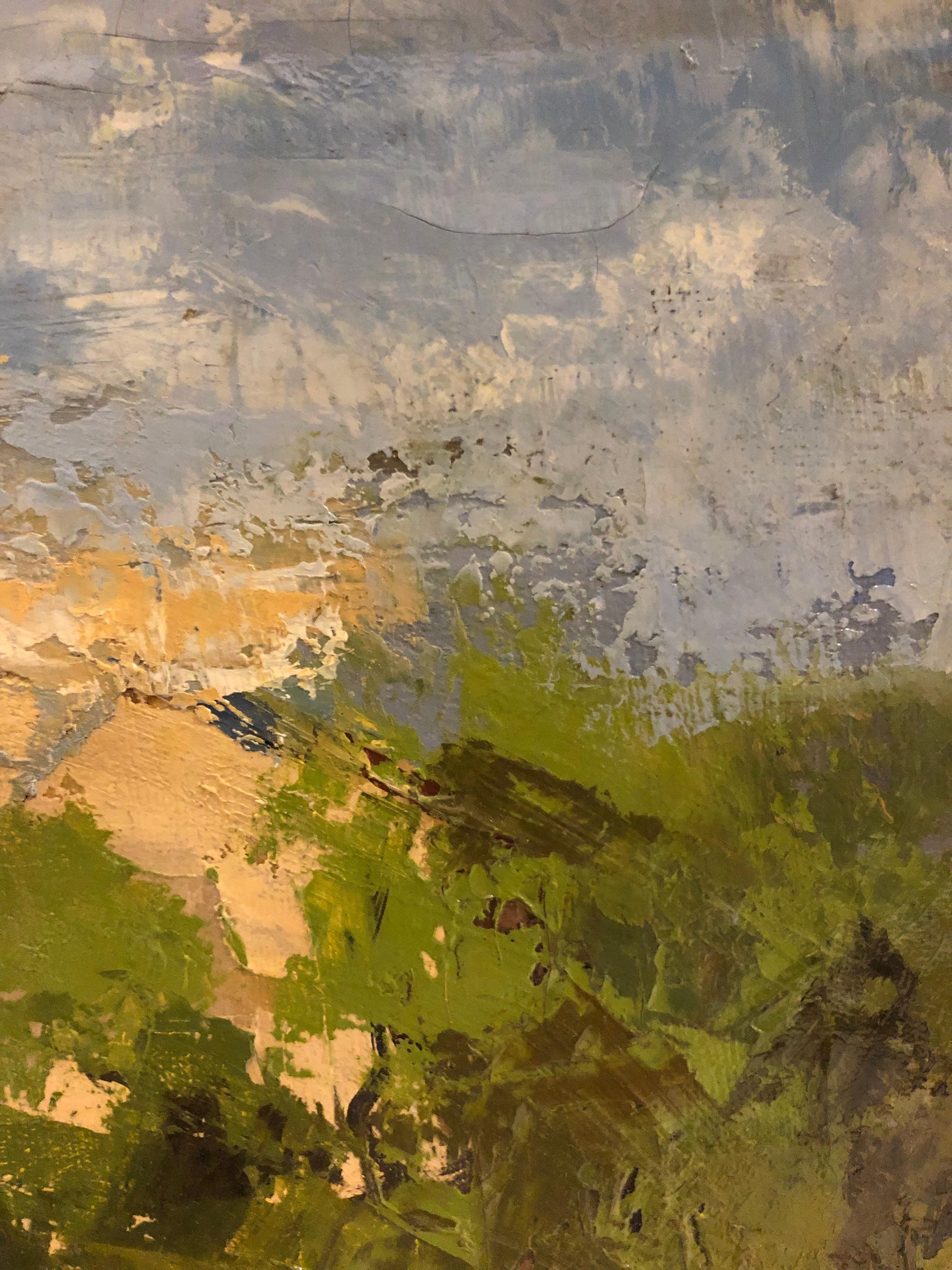 Orchard in spring, Avully - Brown Landscape Painting by Jean Jacques Boimond