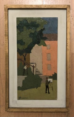 Painter and gardener at work