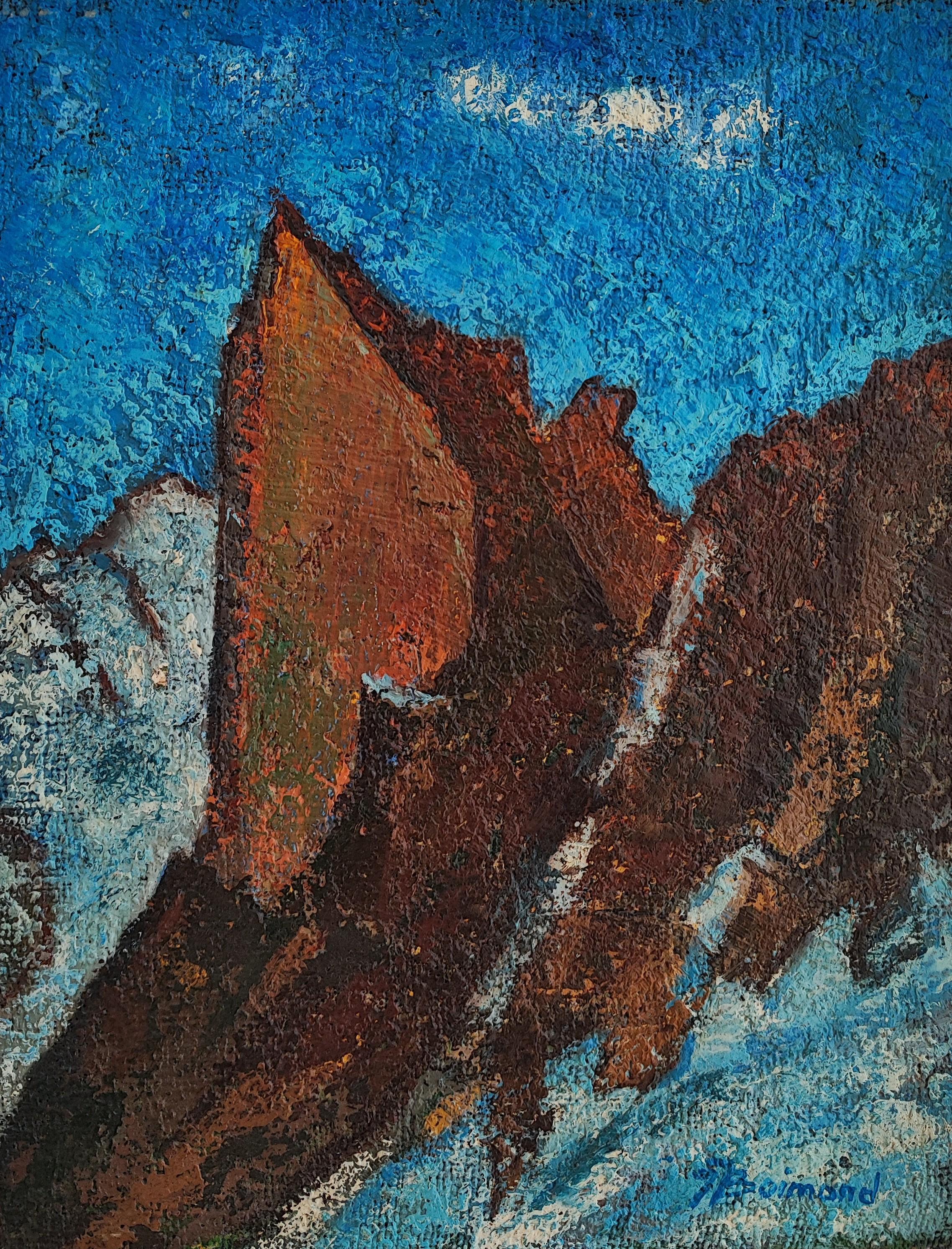 Landscape Painting di Jean Jacques Boimond - Piccolo campanile di Portalet, Svizzera