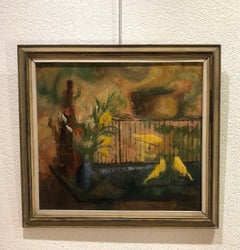 Spring bouquet and canaries