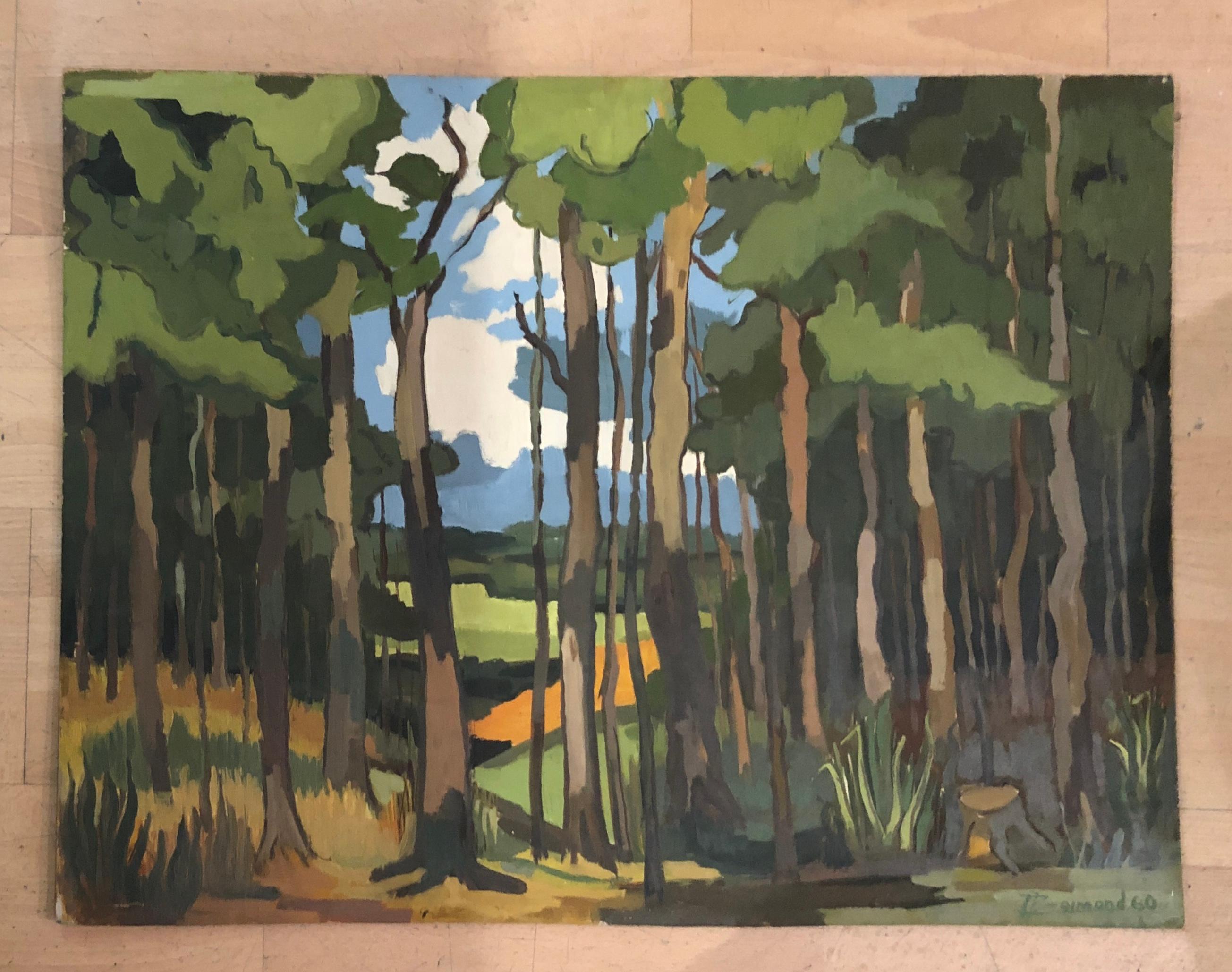 Through the woods - Painting by Jean Jacques Boimond