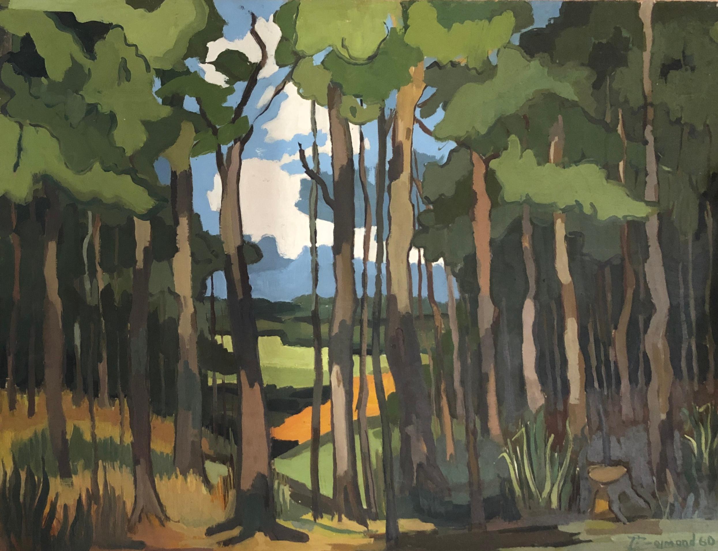 Jean Jacques Boimond Landscape Painting - Through the woods