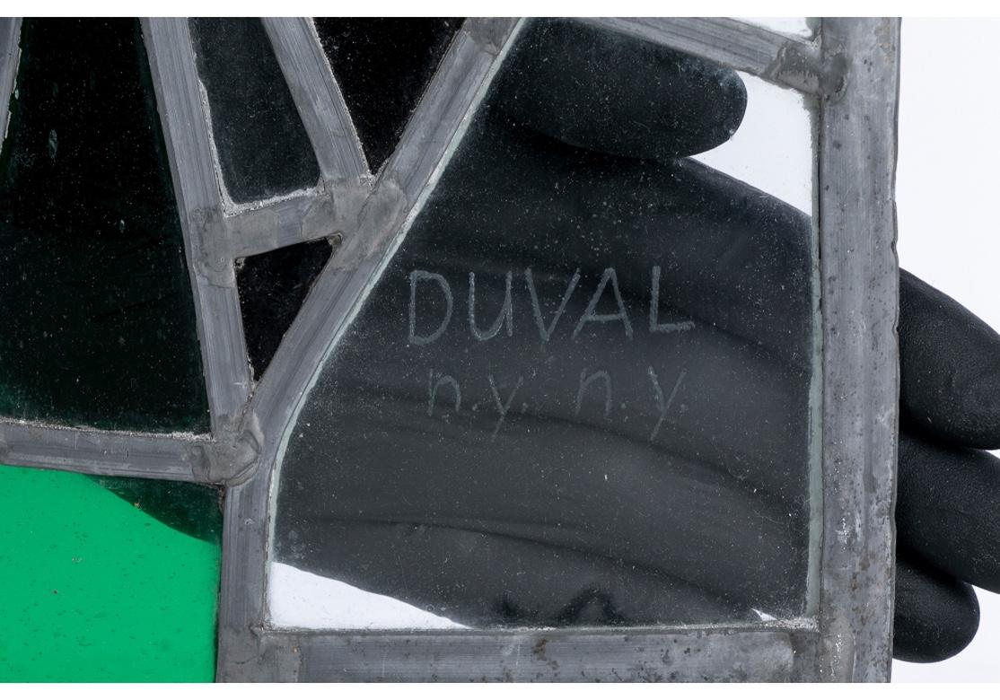 Abstraktes Fensterstück aus Glasmalerei von Jean-Jacques Duval (1930-2021) (Buntglas) im Angebot