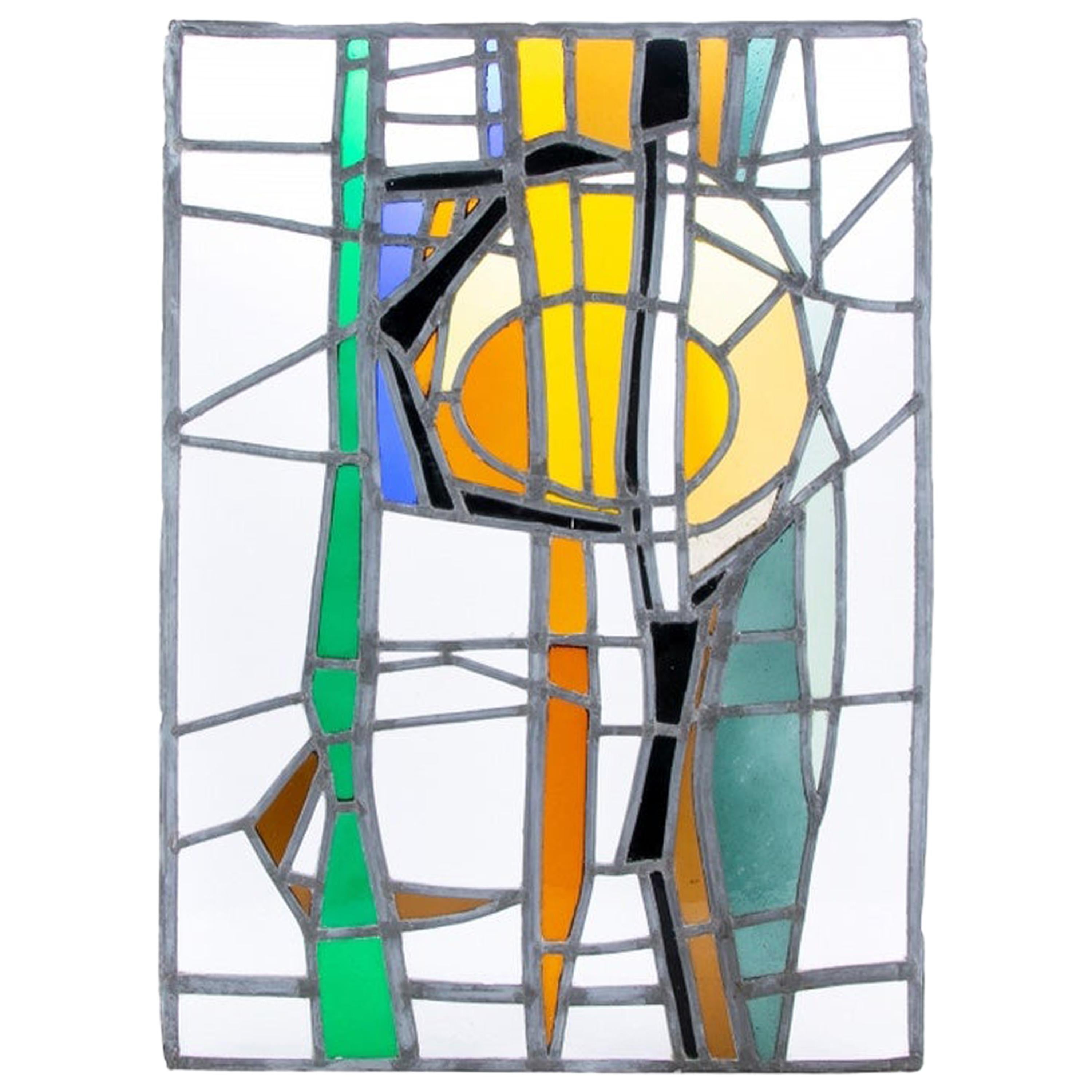 Jean-Jacques Duval (1930-2021) Abstract Stained Glass Window Piece