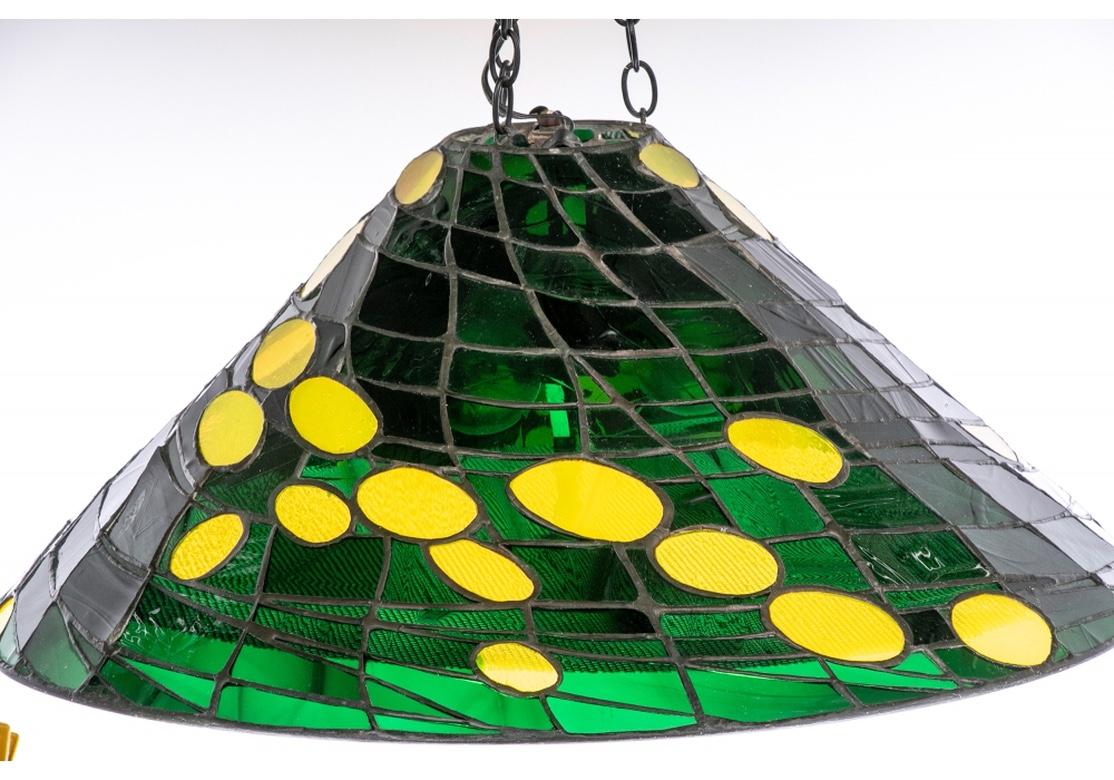 Arts and Crafts Jean Jacques Duval (1930-2021) Glass Artisan, Leaded Glass Fixture For Sale
