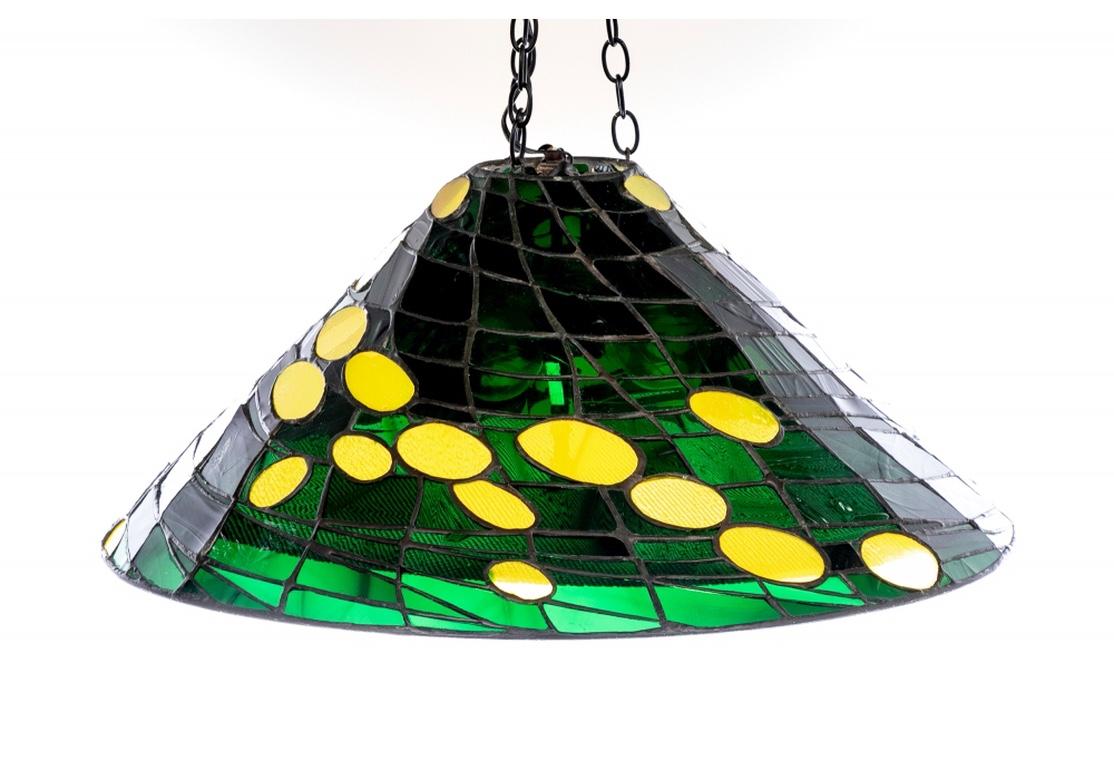 20th Century Jean Jacques Duval (1930-2021) Glass Artisan, Leaded Glass Fixture For Sale