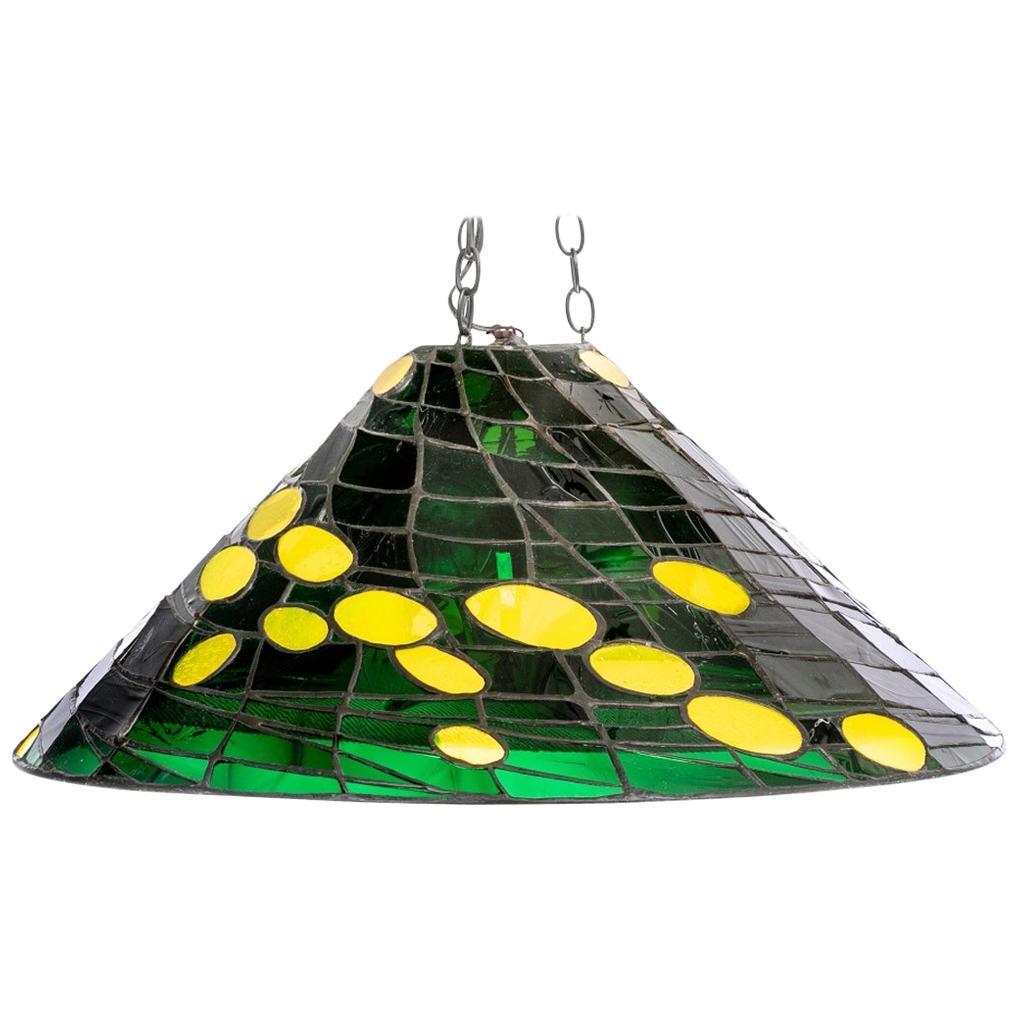 Jean Jacques Duval (1930-2021) Glass Artisan, Leaded Glass Fixture