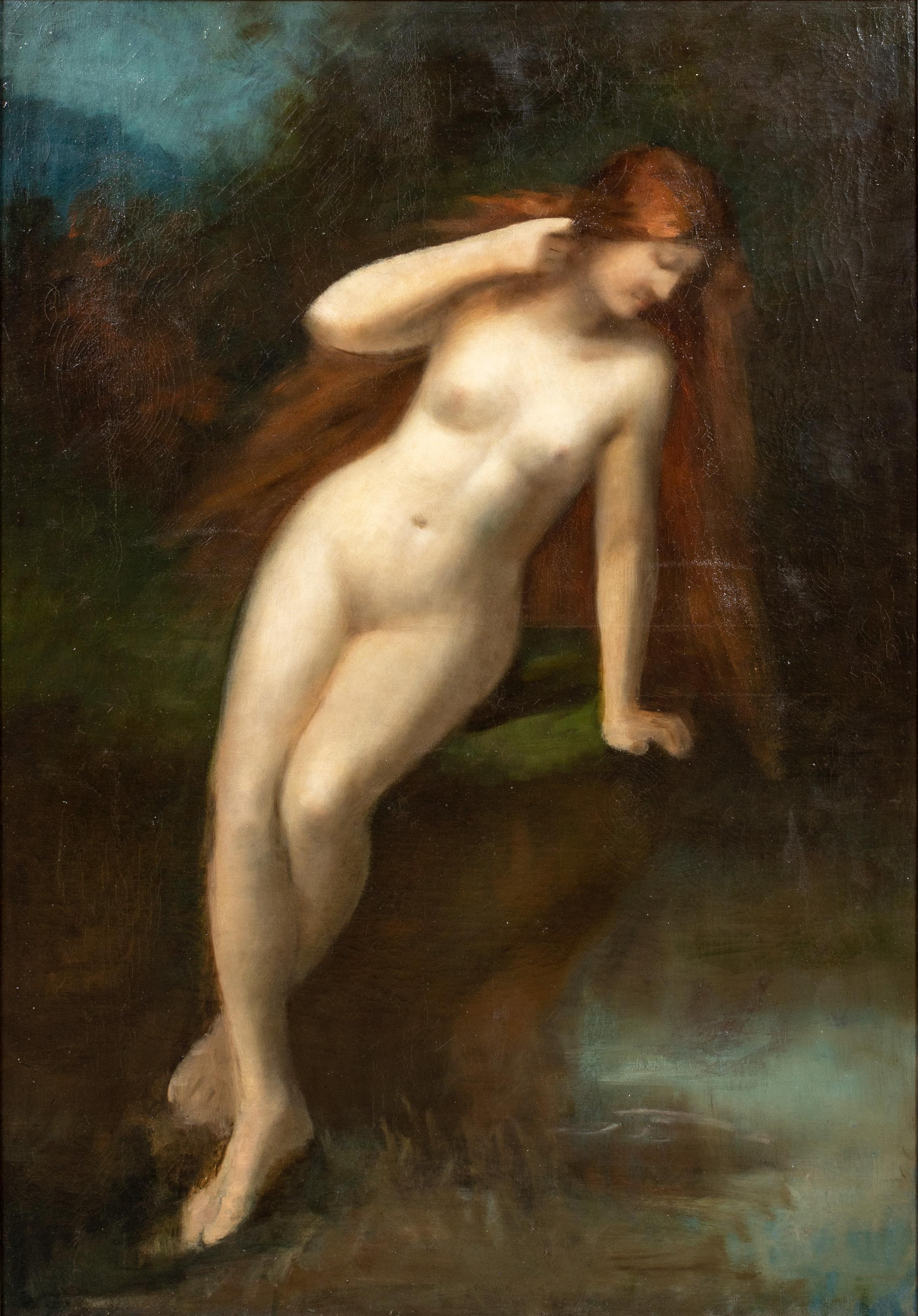 Jean-Jacques Henner Portrait Painting - Portrait Of A Red Haired Nude, 19th Century 