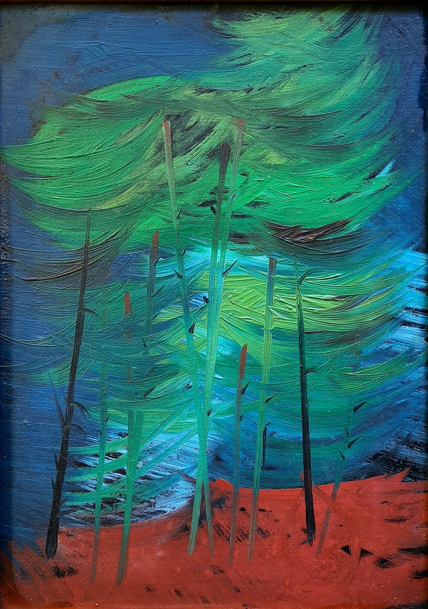 Vue de forêt expressionniste fauve, adepte de Raoul Dufy - Painting de Jean-Jacques Philippon 