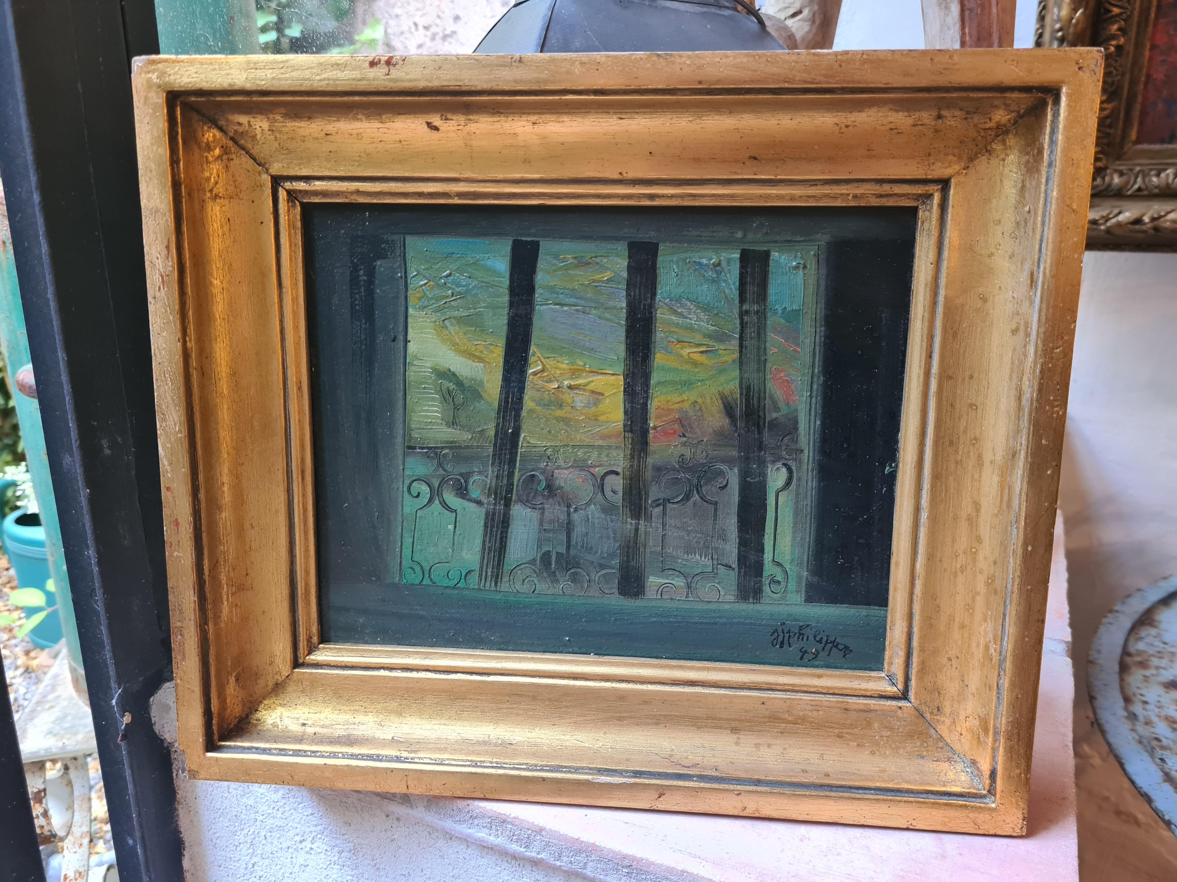 Expressionniste fauve Vue d'une fenêtre, Le balcon, adepte de Raoul Dufy en vente 8