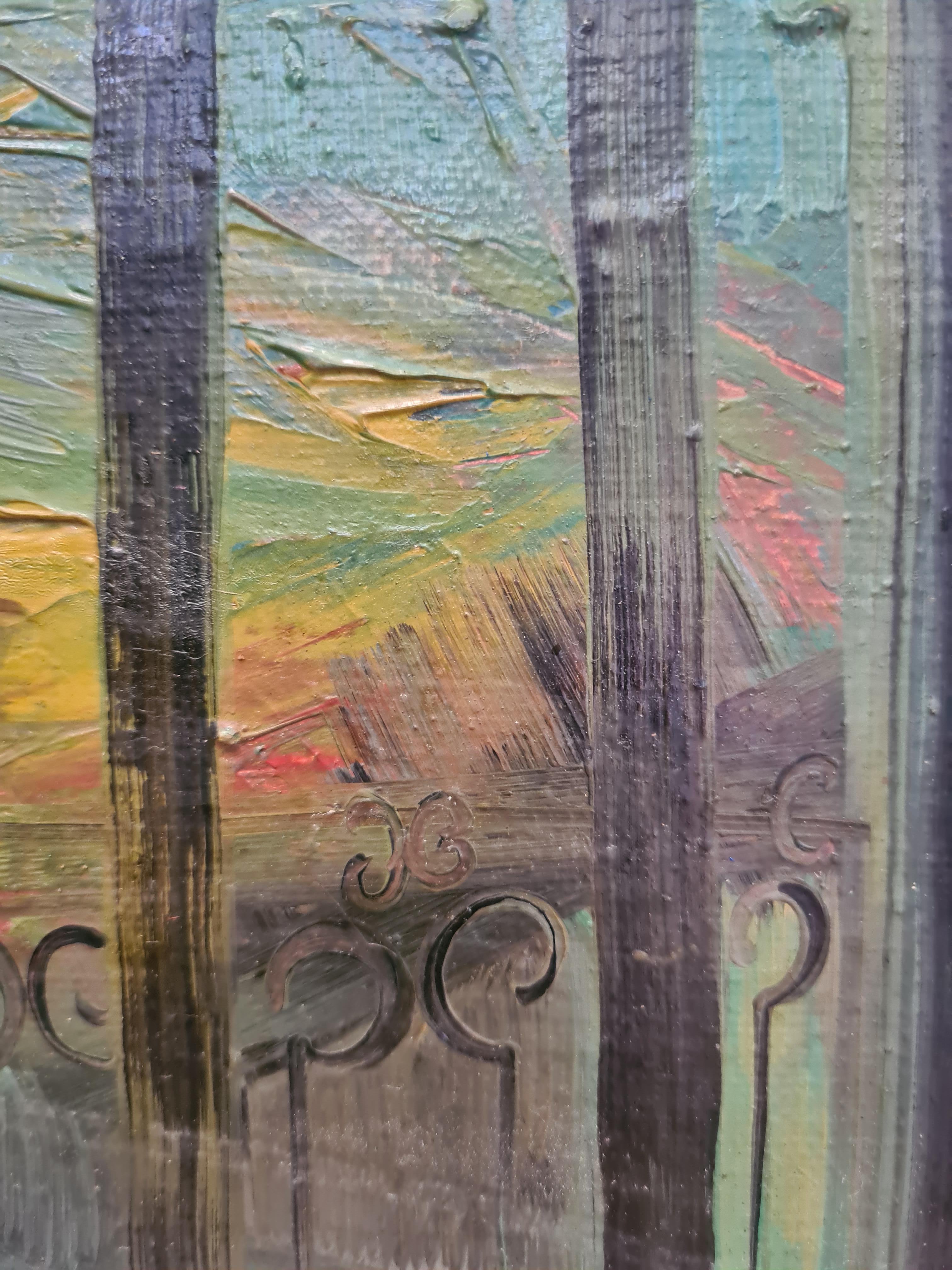 Expressionniste fauve Vue d'une fenêtre, Le balcon, adepte de Raoul Dufy en vente 1