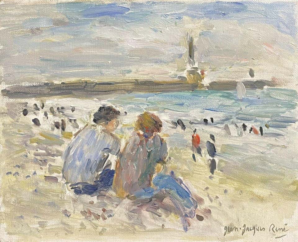 Jean Jacques Rene - The Departure of the Sailboats - Oil On Canvas ...