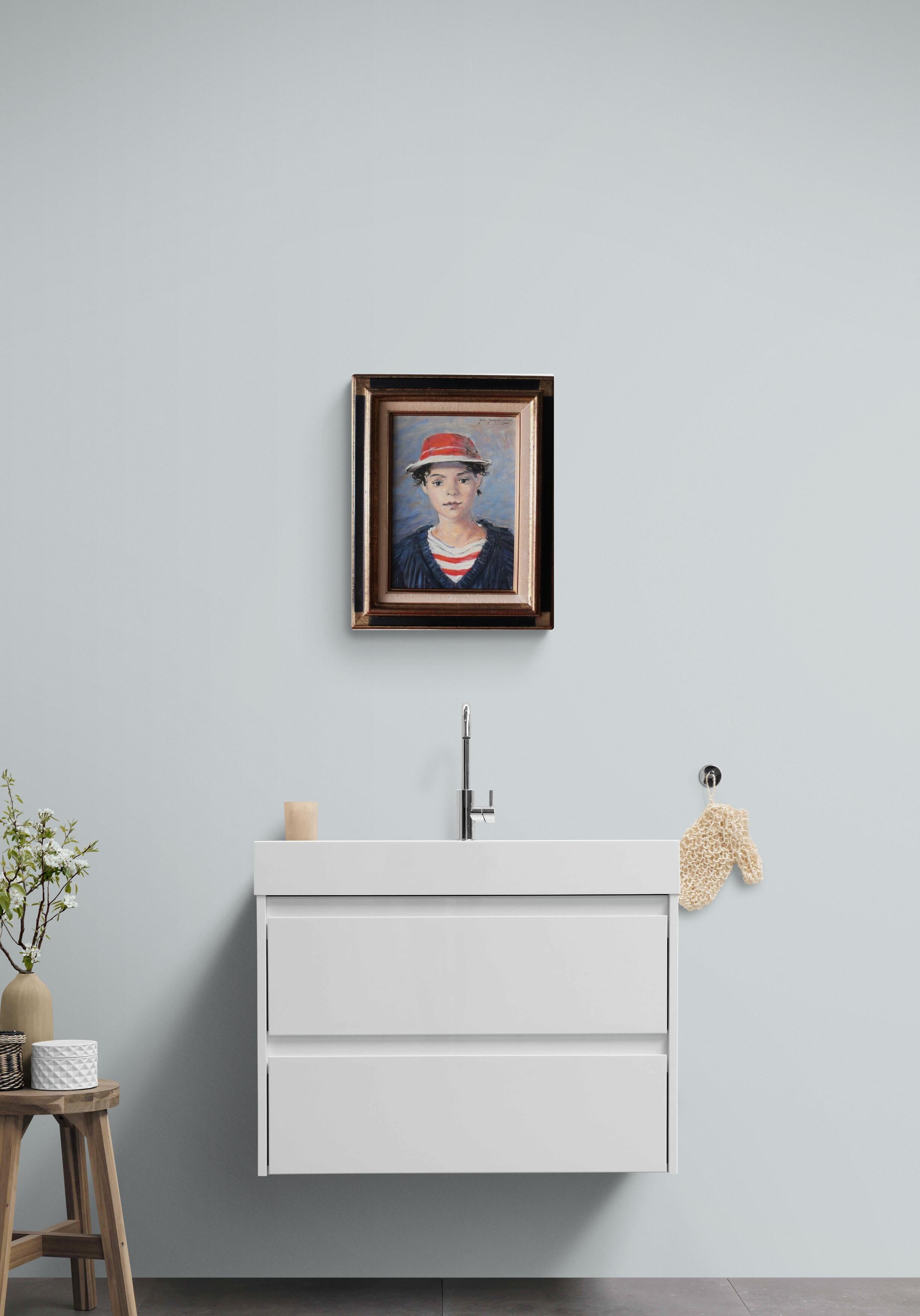 Ritratto d'epoca di un giovane marinaio con un cappello rosso in vendita 3